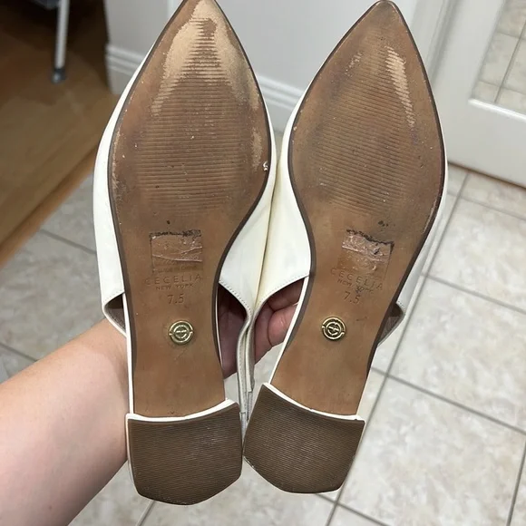 Cecelia New York White Patent Leather Slingback Flats - Picture 13 of 14